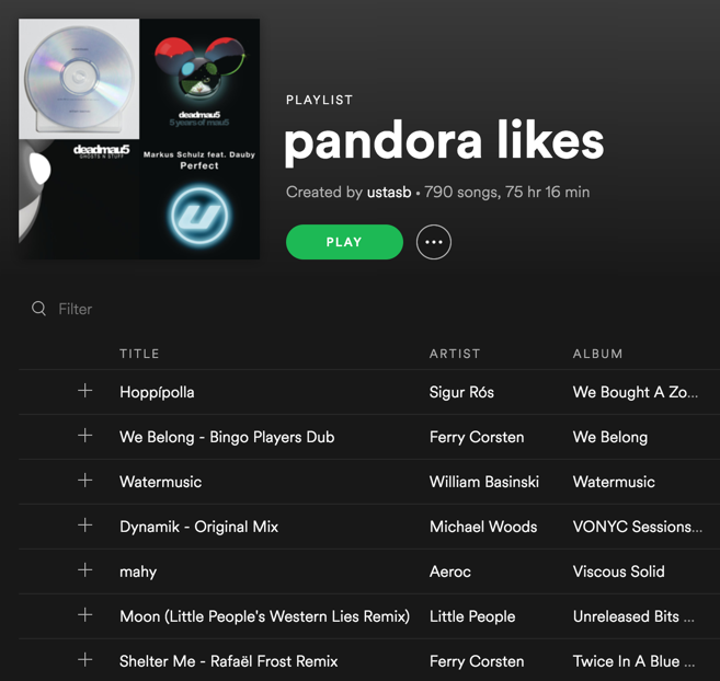 output: Spotify playlist