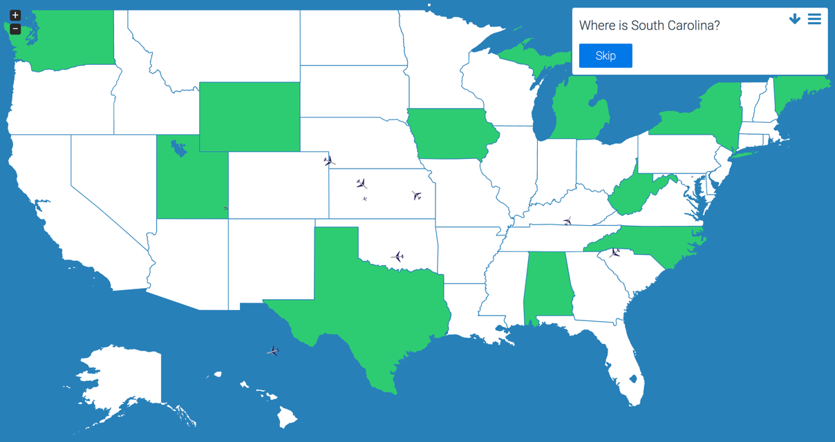 USA state locations quiz